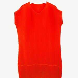 Issey Miyake Mainline Orange Wave Spongy Pleats Tunic